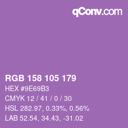 Color code: RGB 158 105 179 | qconv.com