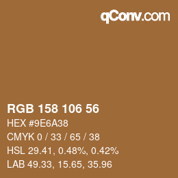 Color code: RGB 158 106 56 | qconv.com