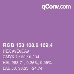 カラーコード: RGB 158 108.8 169.4 | qconv.com