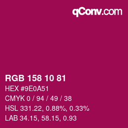 Color code: RGB 158 10 81 | qconv.com