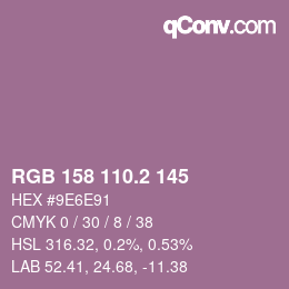 カラーコード: RGB 158 110.2 145 | qconv.com