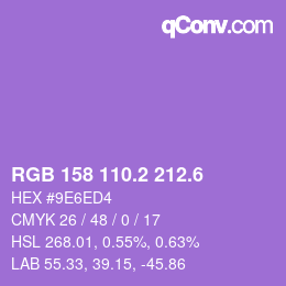 カラーコード: RGB 158 110.2 212.6 | qconv.com