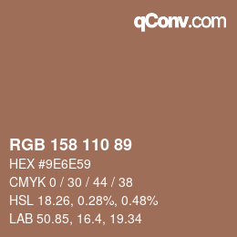 Farbcode: RGB 158 110 89 | qconv.com