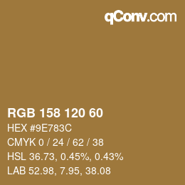 カラーコード: RGB 158 120 60 | qconv.com