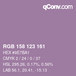 Code couleur: RGB 158 123 161 | qconv.com