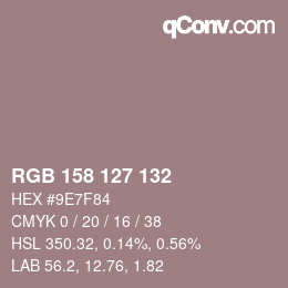 Código de color: RGB 158 127 132 | qconv.com