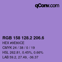 カラーコード: RGB 158 128.2 206.6 | qconv.com