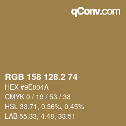カラーコード: RGB 158 128.2 74 | qconv.com