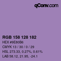 カラーコード: RGB 158 128 182 | qconv.com