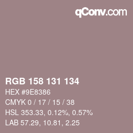 Código de color: RGB 158 131 134 | qconv.com