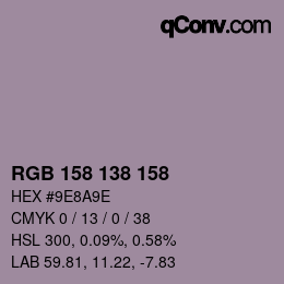 Farbcode: RGB 158 138 158 | qconv.com