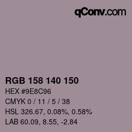 Code couleur: RGB 158 140 150 | qconv.com