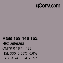 Code couleur: RGB 158 146 152 | qconv.com