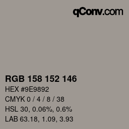 Code couleur: RGB 158 152 146 | qconv.com