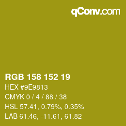 Color code: RGB 158 152 19 | qconv.com
