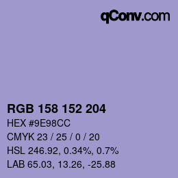 Color code: RGB 158 152 204 | qconv.com