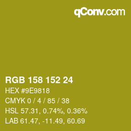 Color code: RGB 158 152 24 | qconv.com