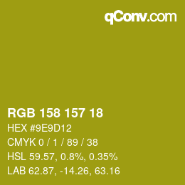カラーコード: RGB 158 157 18 | qconv.com