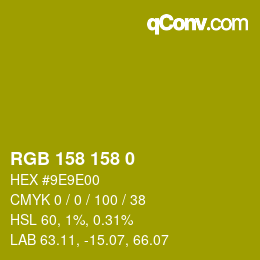 颜色代码: RGB 158 158 0 | qconv.com