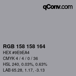 Color code: RGB 158 158 164 | qconv.com