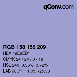 Color code: RGB 158 158 209 | qconv.com