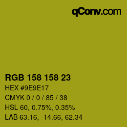 Color code: RGB 158 158 23 | qconv.com