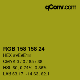 颜色代码: RGB 158 158 24 | qconv.com