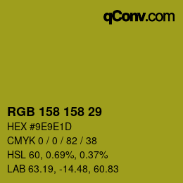 Color code: RGB 158 158 29 | qconv.com