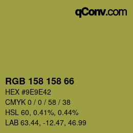 Color code: RGB 158 158 66 | qconv.com