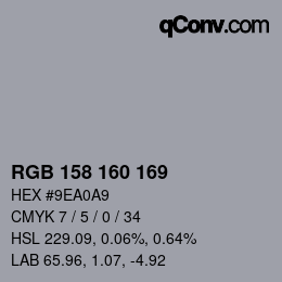 Código de color: RGB 158 160 169 | qconv.com