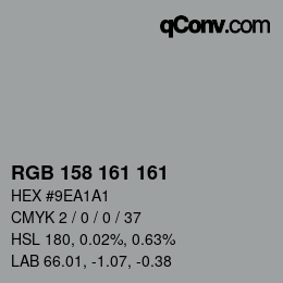 Código de color: RGB 158 161 161 | qconv.com