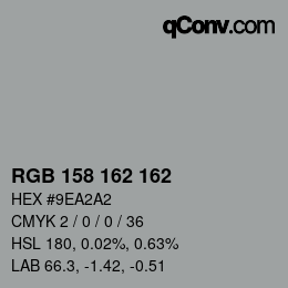 Color code: RGB 158 162 162 | qconv.com