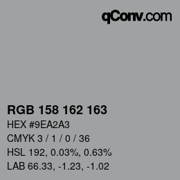 Color code: RGB 158 162 163 | qconv.com