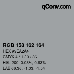 Farbcode: RGB 158 162 164 | qconv.com
