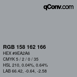 Color code: RGB 158 162 166 | qconv.com