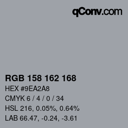 Color code: RGB 158 162 168 | qconv.com