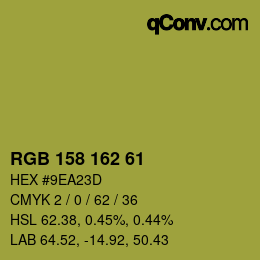 カラーコード: RGB 158 162 61 | qconv.com