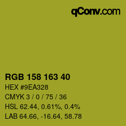カラーコード: RGB 158 163 40 | qconv.com