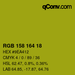 カラーコード: RGB 158 164 18 | qconv.com