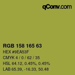 カラーコード: RGB 158 165 63 | qconv.com