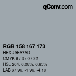 Farbcode: RGB 158 167 173 | qconv.com