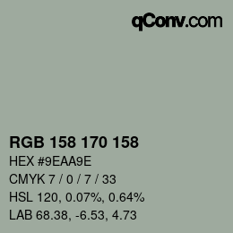 Color code: RGB 158 170 158 | qconv.com