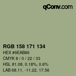 Color code: RGB 158 171 134 | qconv.com