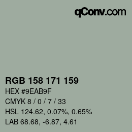 カラーコード: RGB 158 171 159 | qconv.com