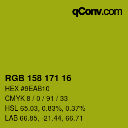 カラーコード: RGB 158 171 16 | qconv.com