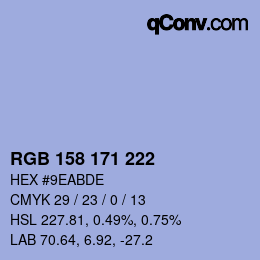 Color code: RGB 158 171 222 | qconv.com