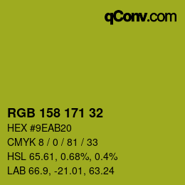 Color code: RGB 158 171 32 | qconv.com