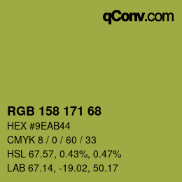 カラーコード: RGB 158 171 68 | qconv.com