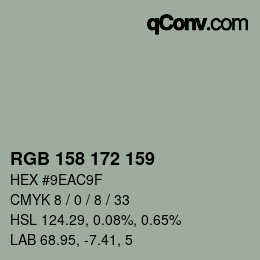 カラーコード: RGB 158 172 159 | qconv.com