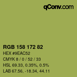 颜色代码: RGB 158 172 82 | qconv.com